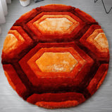 Mateos Orange Shag Area Rug - 7′0″ X 7′0″ thumbnail 2