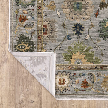 Eliana Mahal Baltic w/Green Area Rug - 7′10″ x 10′10″