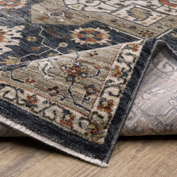 Eliana Medallion Charcoal Area Rug - 7′10″ x 10′10″
