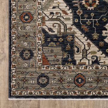 Eliana Medallion Charcoal Area Rug - 7′10″ x 10′10″
