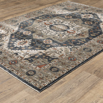Eliana Medallion Charcoal Area Rug - 7′10″ x 10′10″