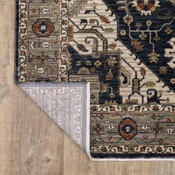 Eliana Medallion Charcoal Area Rug - 7′10″ x 10′10″