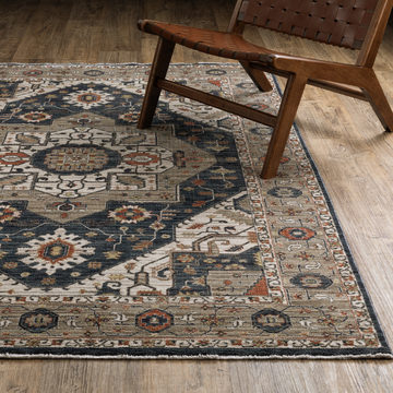 Eliana Medallion Charcoal Area Rug - 7′10″ x 10′10″