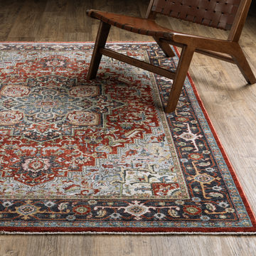 Eliana Medallion Ruby Area Rug - 7′10″ x 10′10″