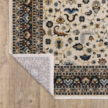 Eliana Mahal Ivory/Charcoal Area Rug - 7′10″ X 10′10″