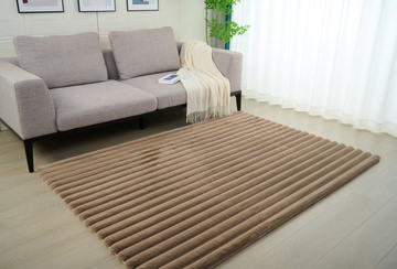 Madrid Fawn Corded Shag Area Rug - 5′0″ X 7′0″