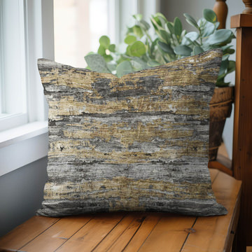 Trevi Grey/Gold Washable 18″ Pillow