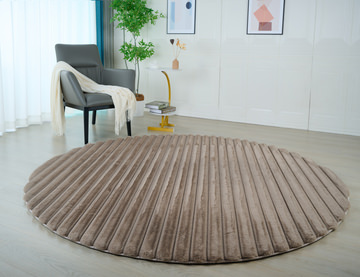 Madrid Fawn Corded Shag Area Rug - 7′0″ X 7′0″