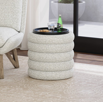 Zuri Ottoman - Sooth Fog