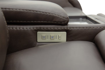 Kona Leather Power Loveseat With Console and Immersive Sound