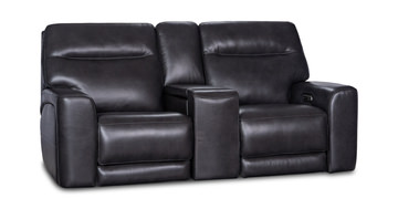 Marvel Leather Power Loveseat With Console