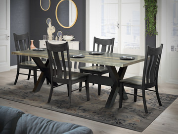 image Xaviar Dining Table With 4 Wood Seat Side Chairs