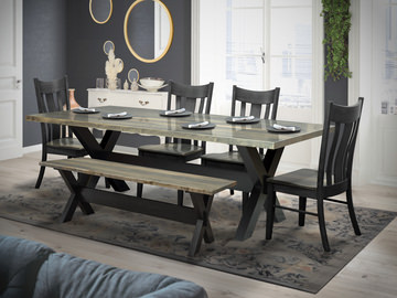 Xaviar Dining Table With 4 Chairs And Bench