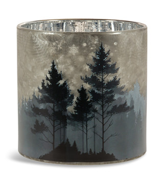 Cylinder With Trees And Snowflakes