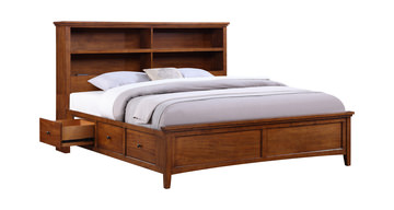 Chesapeake Twin Bookcase Storage Bed - Amber