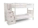Skyler Twin/Twin Bunk Bed With Stairs - White thumbnail 1