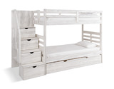 Skyler Twin/Twin Bunk Bed With Stairs - White thumbnail 7