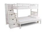Skyler Twin/Full Bunk Bed With Stairs - White thumbnail 1
