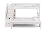 Skyler Twin/Full Bunk Bed With Stairs - White thumbnail 2