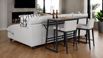Crawford 54″ Sofa Bar Table With 2 Ethan Stools