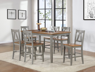 Alameda Counter Table With 6 Counter Stools