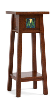 image 30″ Floral Tile Plant Stand