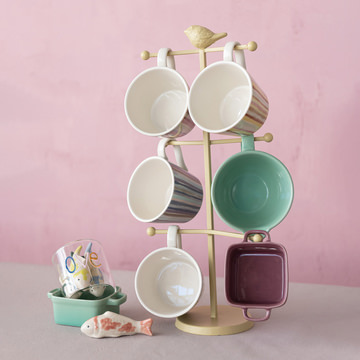 Mug Rack With Bird