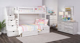 Skyler Twin/Full Bunk Bed With Stairs - White thumbnail 4