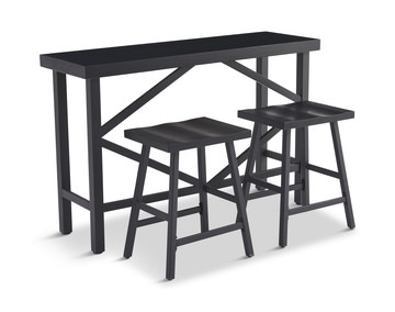 Sierra Sofa Bar Table & 2 Stools - Black