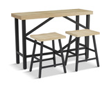 Sierra Sofa Bar Table And 2 Stools - Natural thumbnail 2