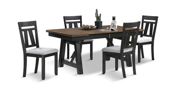 image Maribelle Black Extension Table With 4 Chairs