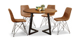 Trenton Round Dining Table With 4 Sand Dining Chairs thumbnail 1