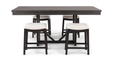 Kateri Denali Counter Height Table With 4 Dara Saddle Seat Stools thumbnail 2