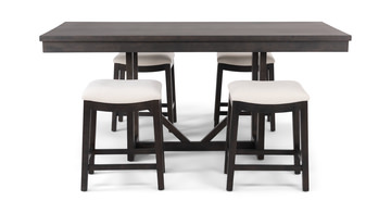 Kateri Denali Counter Height Table With 4 Dara Saddle Seat Stools