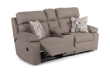 Bennett Reclining Loveseat With Console - Taupe