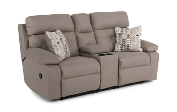 Bennett Reclining Loveseat With Console - Taupe