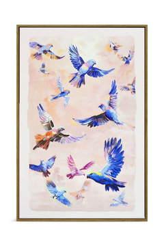 image Fluttering Parrots Framed Art