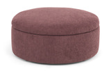 Plum Round Storage Ottoman thumbnail 1