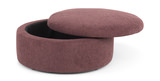 Plum Round Storage Ottoman thumbnail 2