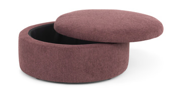 Plum Round Storage Ottoman