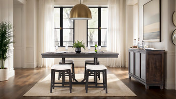 Kateri Denali Counter Height Table With 4 Dara Saddle Seat Stools