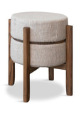 Round Woven Cream Table/Stool thumbnail 1