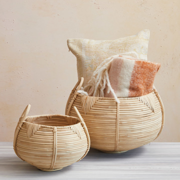 Hand Woven Baskets Set Of 2