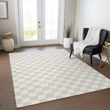 Checkmate Linen Area Rug - 5′0″ X 7′6″