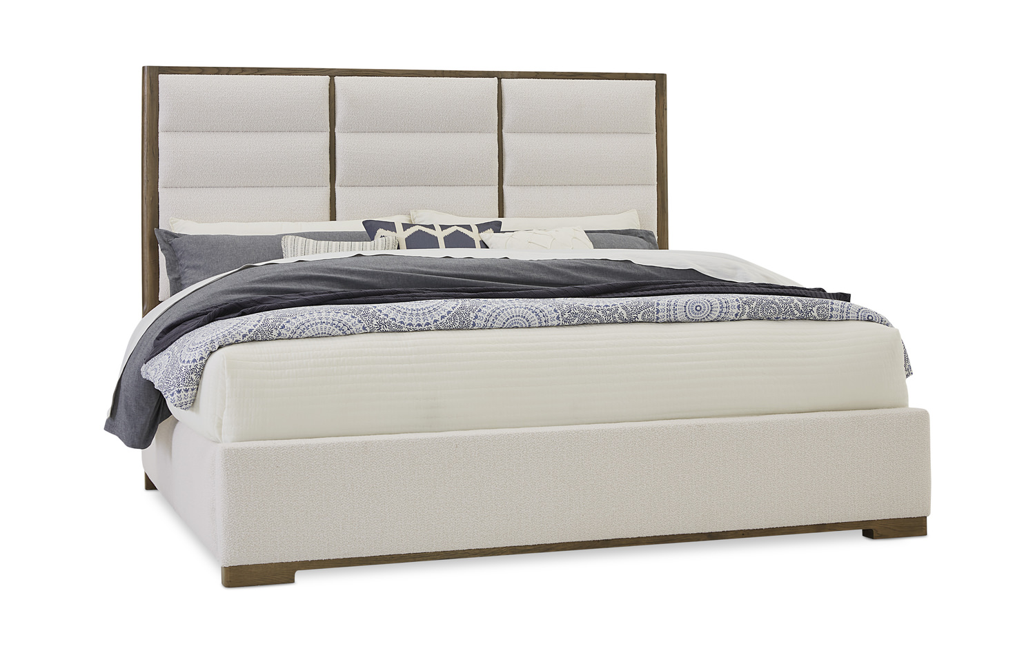 Crafted Oak King Upholstered Bed