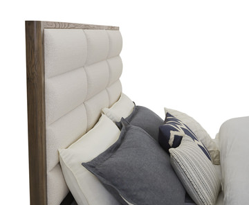 Crafted Oak King Upholstered Bed