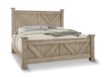 image Cool Rustic King Panel Bed - Clear Maple