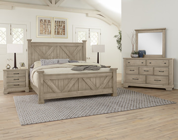 image Cool Rustic King Panel Bed - Clear Maple