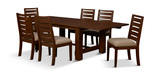 Emerson Solid Mahogany Salvage Trestle Table With 4 Chairs thumbnail 2