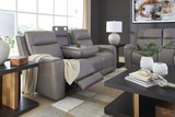 Campbell Leather Power Reclining Loveseat With Console thumbnail 6